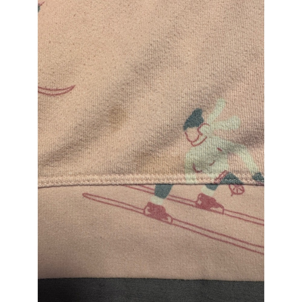 Sol Angeles x Anthropologie Womens Peach Skier Print Sweatshirt XS Pink Pullover - Picture 7 of 9